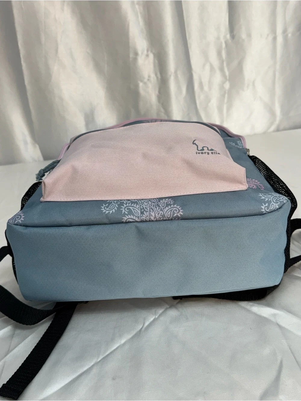 Ivory Ella Slate Blue Soft Pink “Lovely Paisley” Backpack